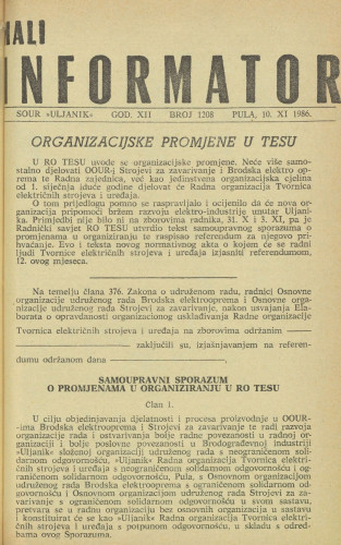 Mali informator, 1986/1208