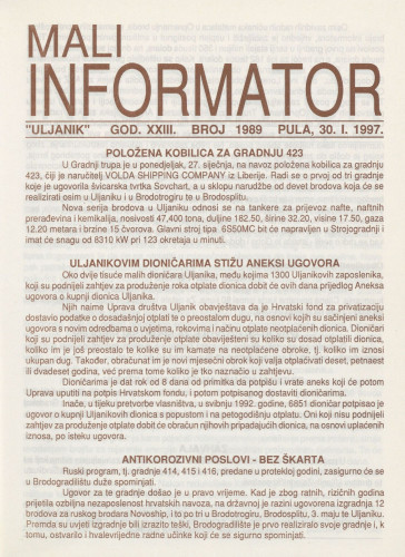 Mali informator, 1997/1989