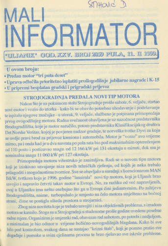 Mali informator, 1999/2059