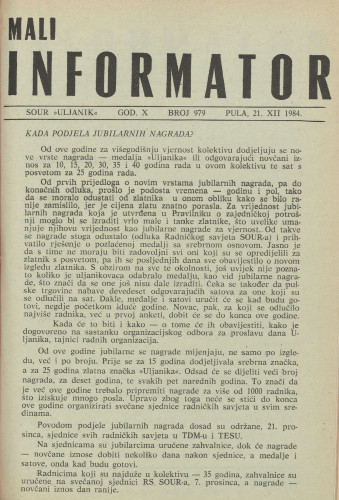 Mali informator, 1984/979