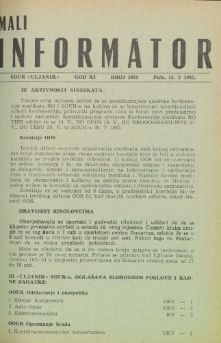 Mali informator, 1985/1024