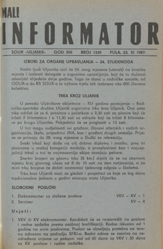 Mali informator, 1987/1339