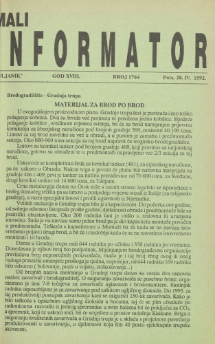 Mali informator, 1992/1764