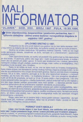 Mali informator, 1996/1987