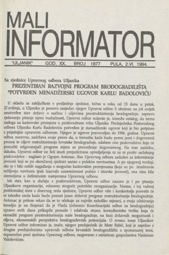 Mali informator, 1994/1877