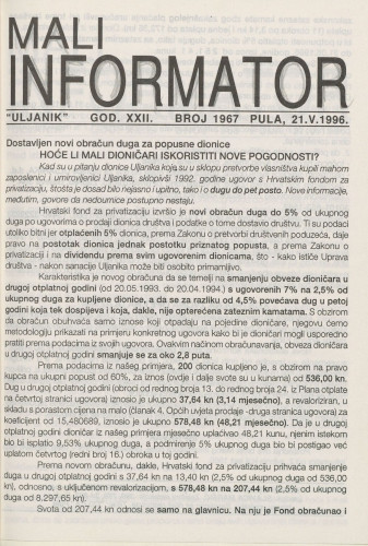 Mali informator, 1996/1967