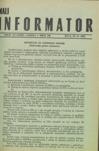 Mali informator, 1978/350
