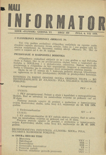 Mali informator, 1979/459