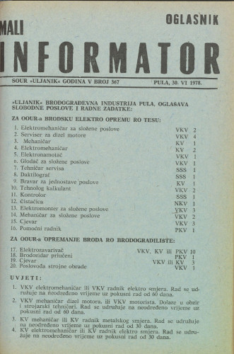 Mali informator, 1978/367