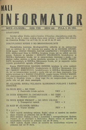 Mali informator, 1981/666