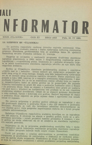 Mali informator, 1985/1015