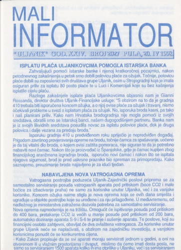 Mali informator, 1998/2027