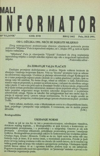 Mali informator, 1991/1662