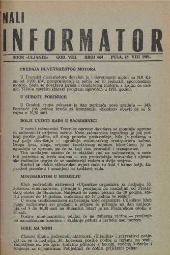 Mali informator, 1981/664