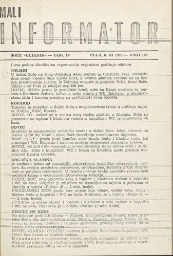 Mali informator, 1976/185