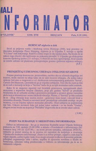 Mali informator, 1991/1674