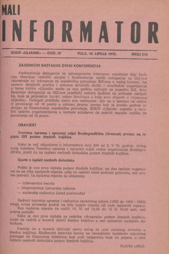 Mali informator, 1976/214