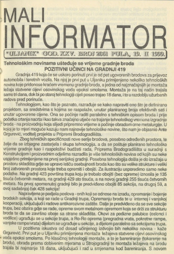 Mali informator, 1999/2061
