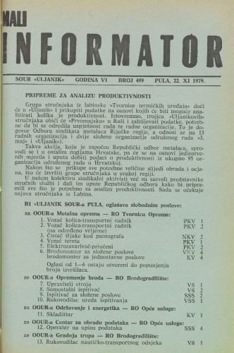 Mali informator, 1979/499