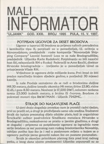 Mali informator, 1997/1995