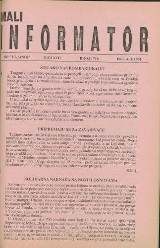Mali informator, 1991/1716