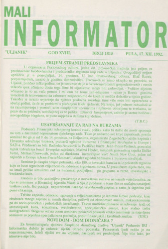 Mali informator, 1992/1815