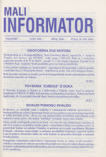 Mali informator, 1993/1846