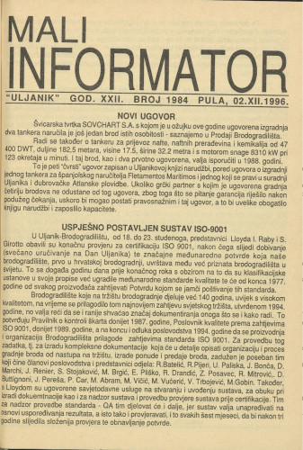 Mali informator, 1996/1984