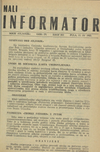 Mali informator, 1983/811