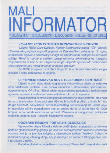 Mali informator, 1998/2040