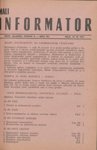 Mali informator, 1977/301