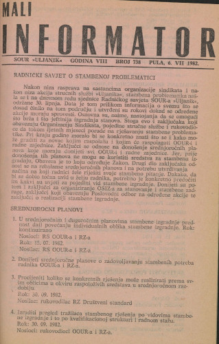 Mali informator, 1982/738
