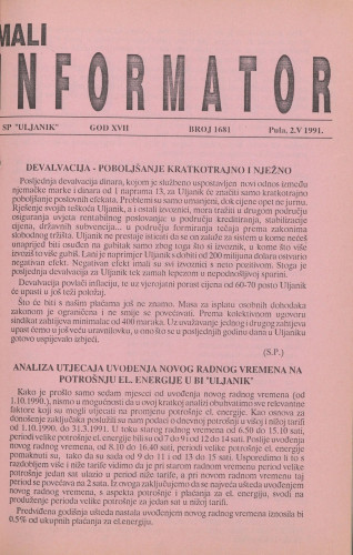 Mali informator, 1991/1681