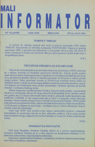 Mali informator, 1991/1654