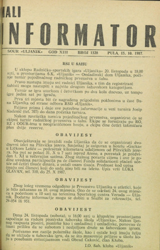 Mali informator, 1987/1328