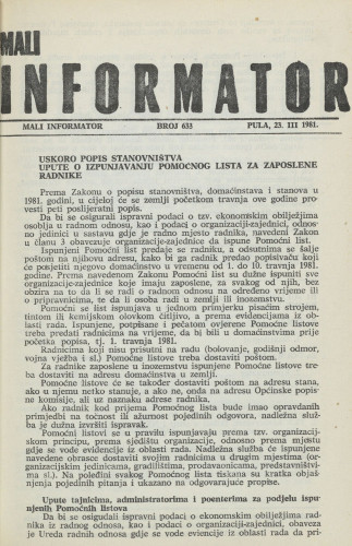 Mali informator, 1981/633