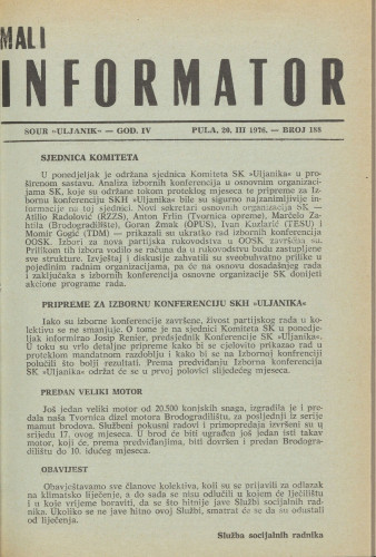 Mali informator, 1976/188