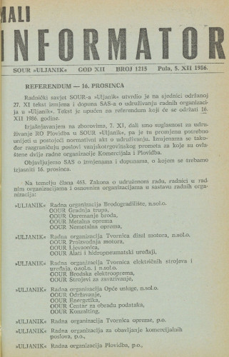 Mali informator, 1986/1215