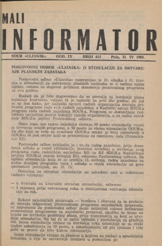 Mali informator, 1983/813