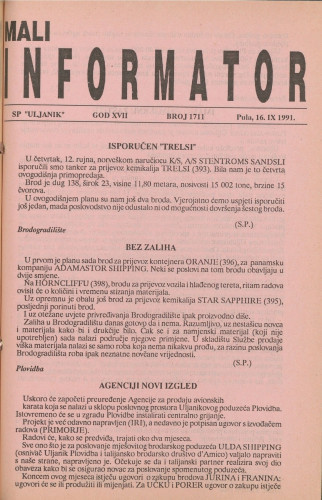 Mali informator, 1991/1711