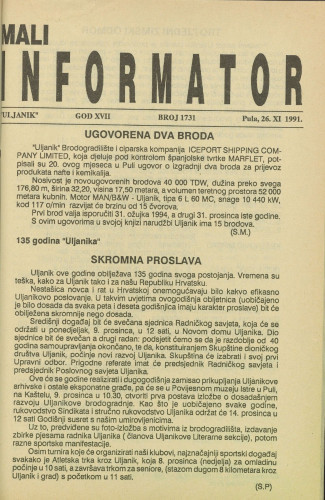 Mali informator, 1991/1731