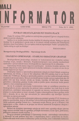 Mali informator, 1992/1772