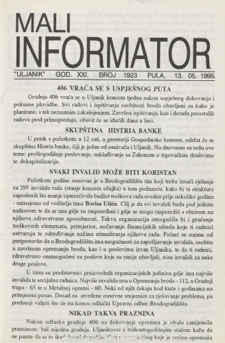 Mali informator, 1995/1923
