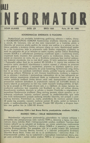 Mali informator, 1989/1502