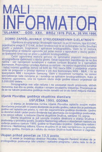 Mali informator, 1996/1976