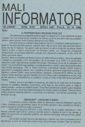 Mali informator, 1996/1961