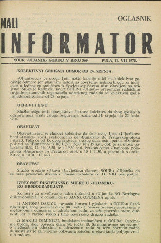 Mali informator, 1978/369