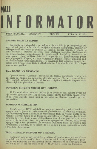 Mali informator, 1977/291