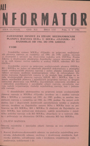 Mali informator, 1986/1142
