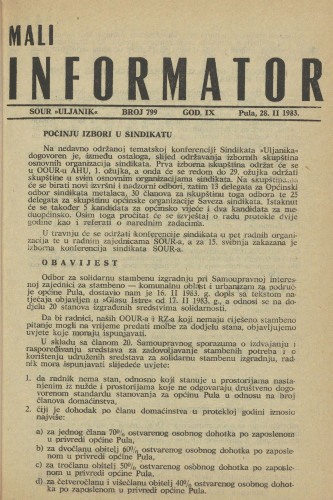 Mali informator, 1983/799
